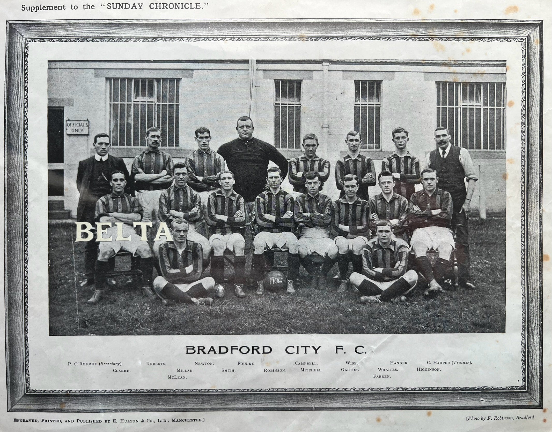 Willie Clarke Footballer Aston Villa Wiliam Foulke Bradford City
