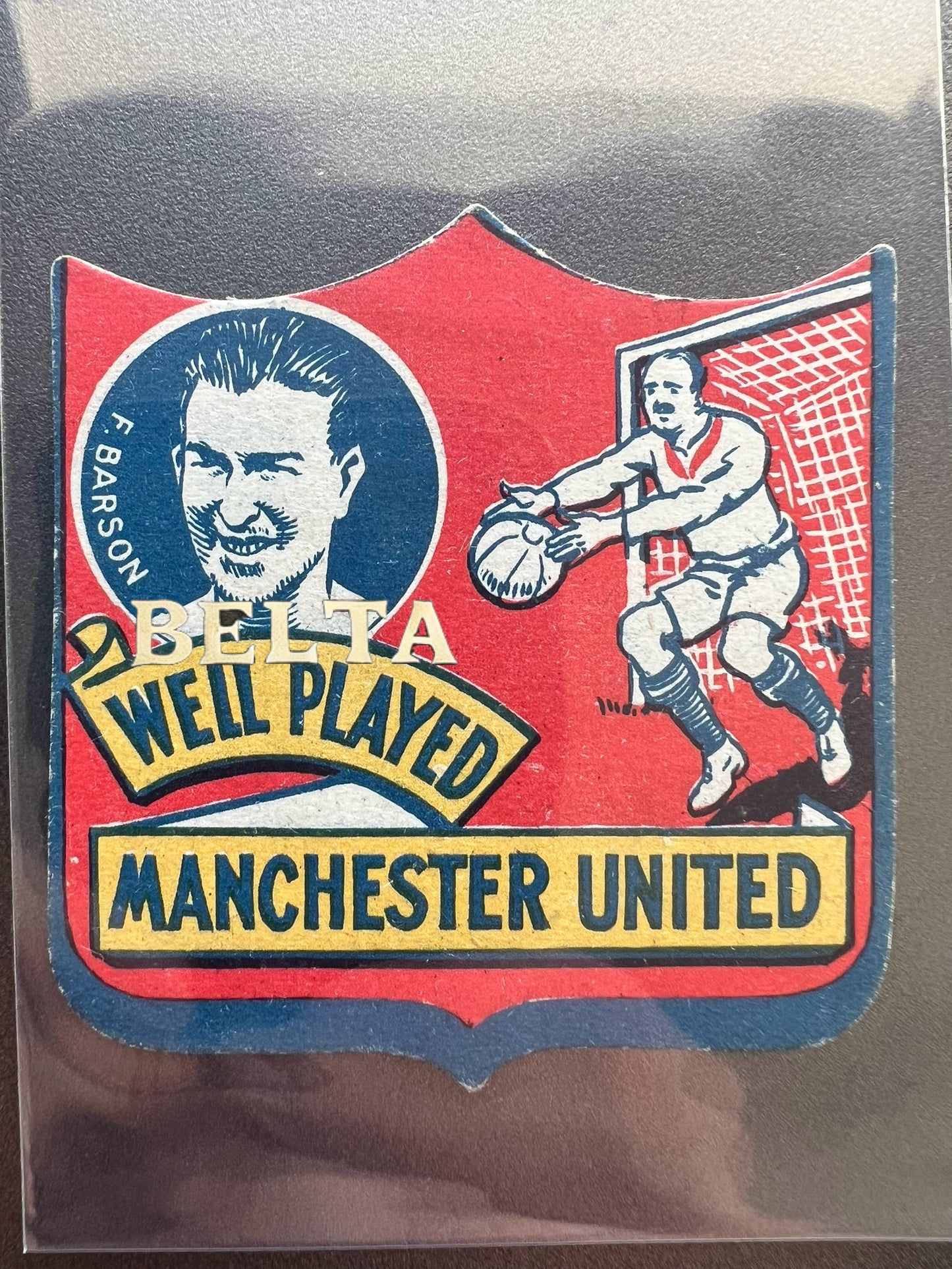 Manchester vintage soccer Football card