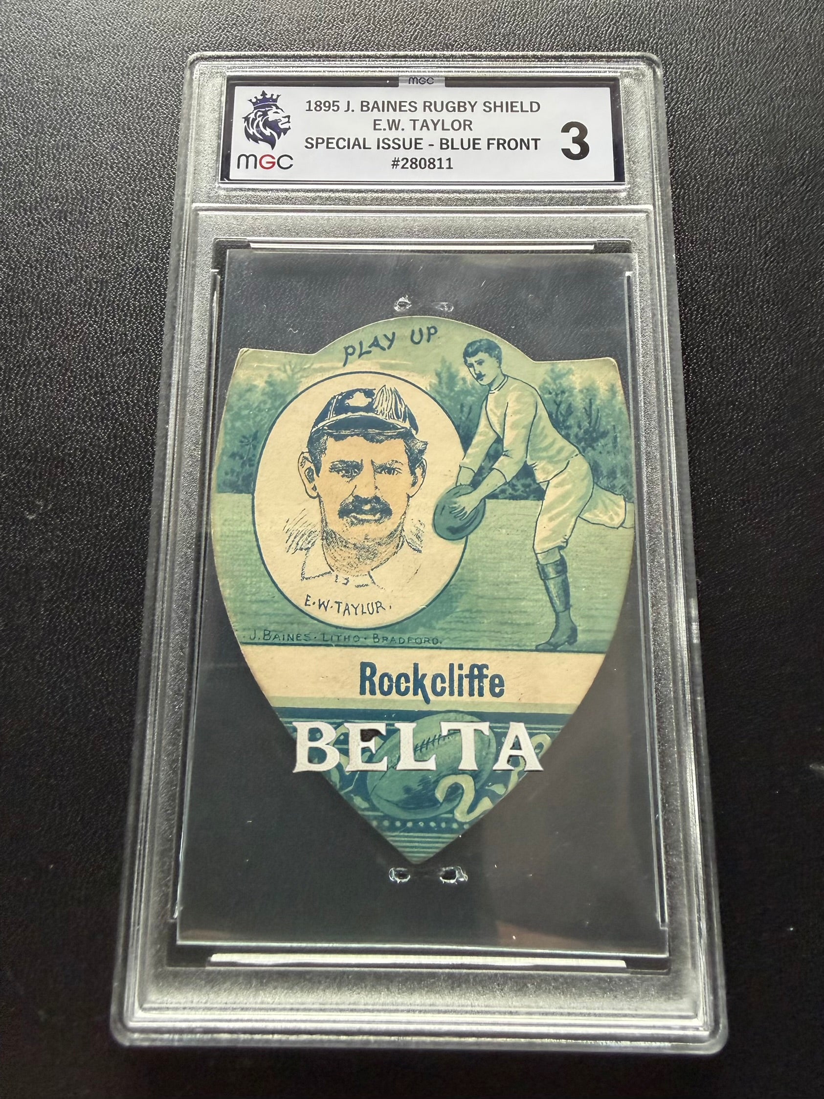 1895 | J Baines | “Prize Jersey” Rugby Shield Card | E.W. “Little Billie” Taylor | Rockcliff - Rockcliffe RFC