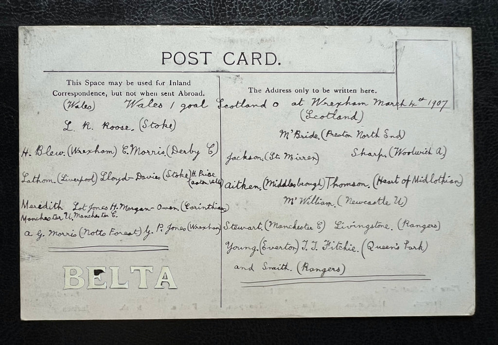 1907 | Scotland Football Soccer Team | Aitken, McWilliam, Fitchie | Original Photo Postcard