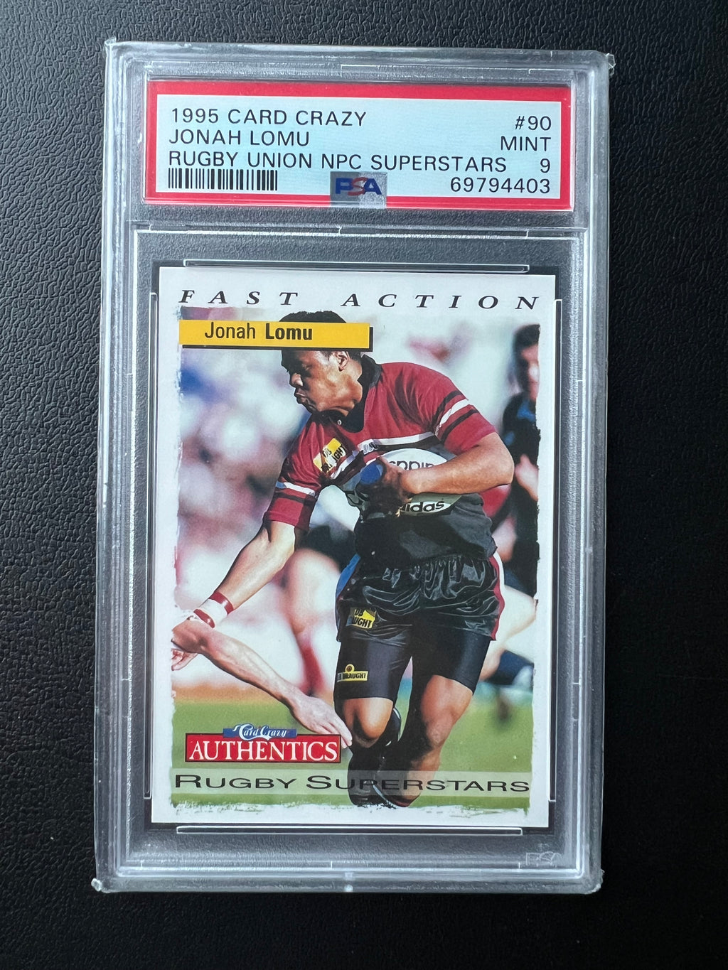 1995 | Jonah Lomu | Card Crazy | Rugby Union NPC Superstars | PSA 9 | Rookie Card