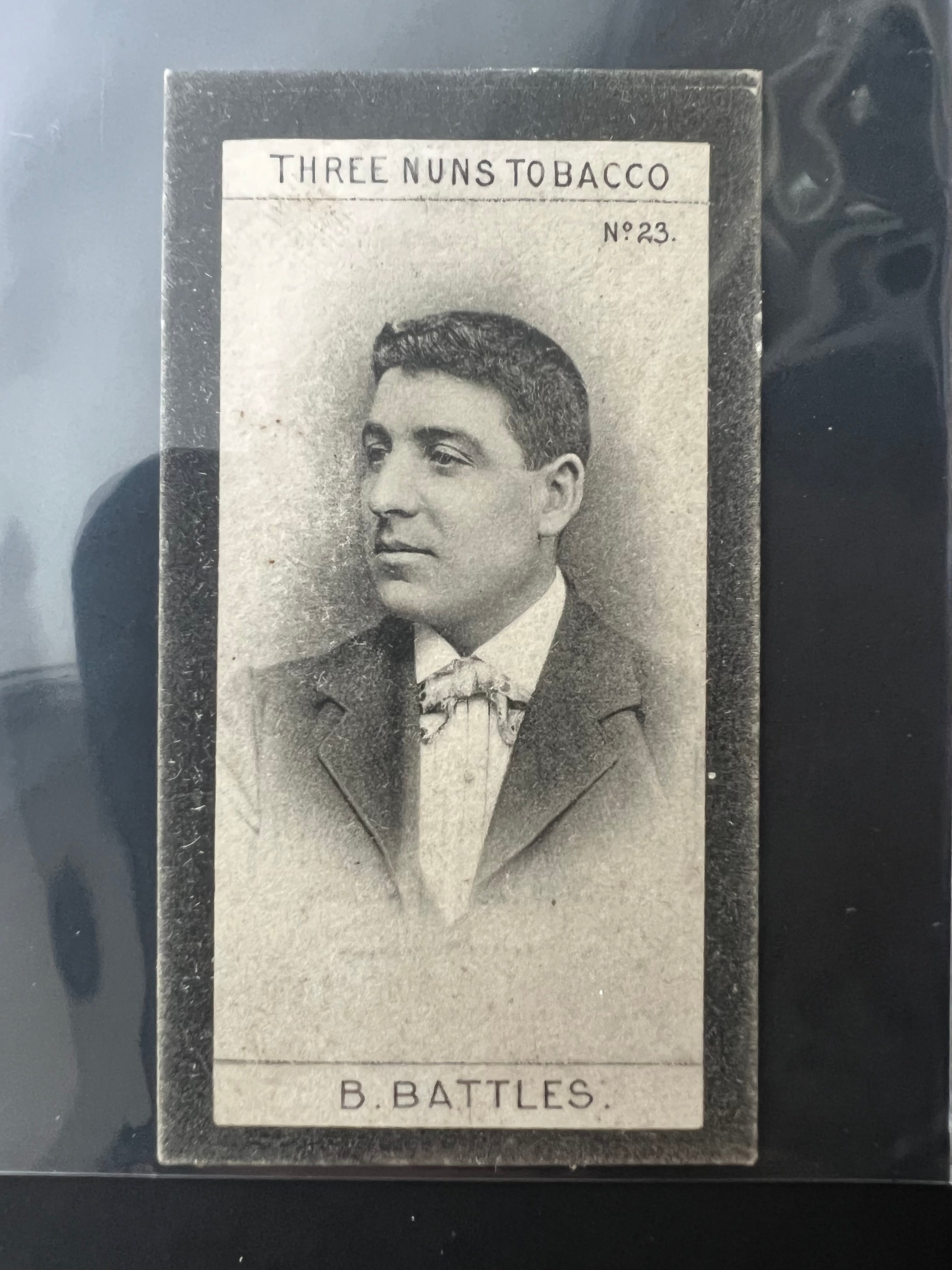 1901 | Bernard Battles | Celtic FC Football Card – J. & F. Bell Ltd. Glasgow | Three Bells Cigarettes | Three Nuns Tobacco