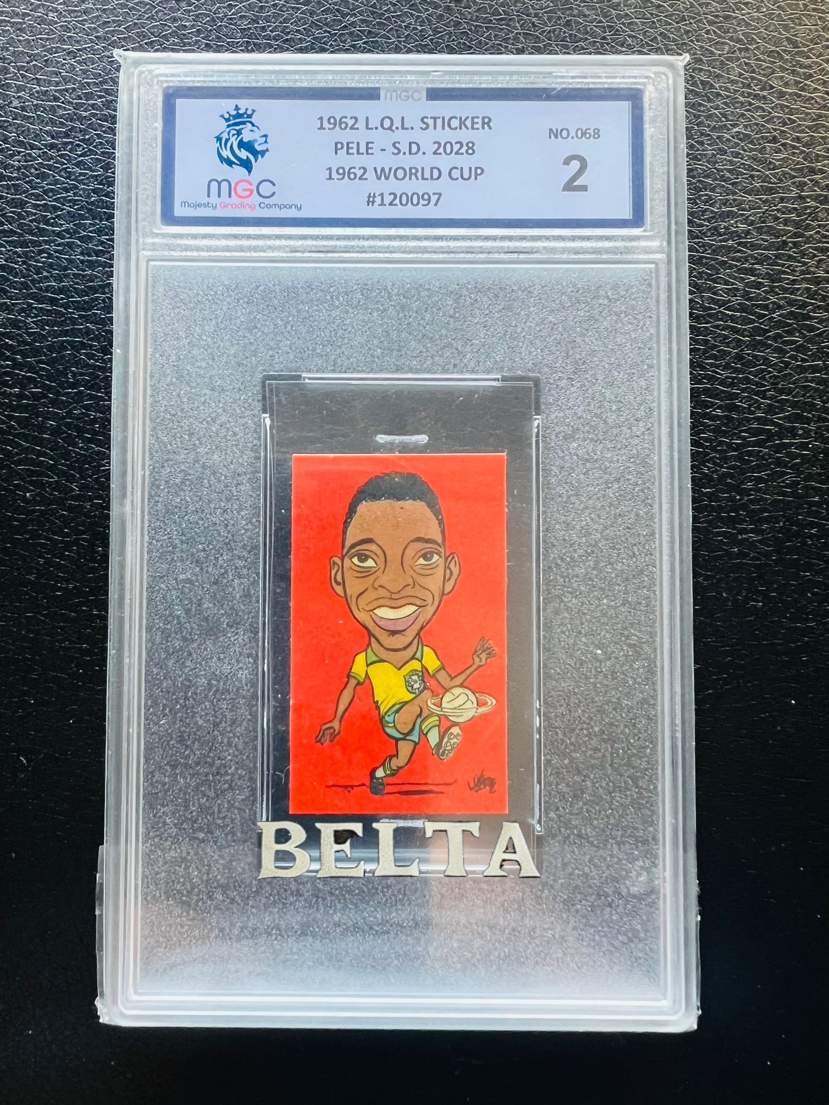 1962 PELE LQL WORLD CUP STICKER | NO 68 CHILE ISSUE GRADED MGC 2