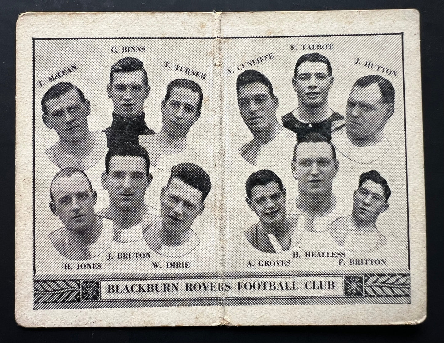 1933 | Blackburn Rovers FC (2) | Barratt & Co | English Teams Div 1 | Football / Soccer Team Folder Card