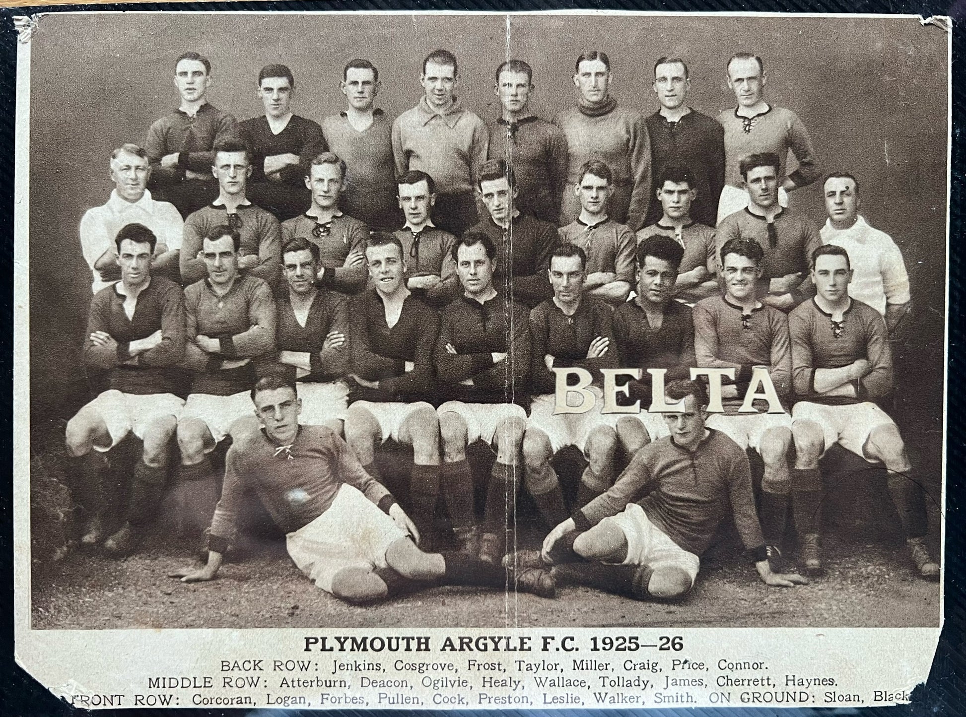 Jack Leslie Plymouth Argyle Team Photograph