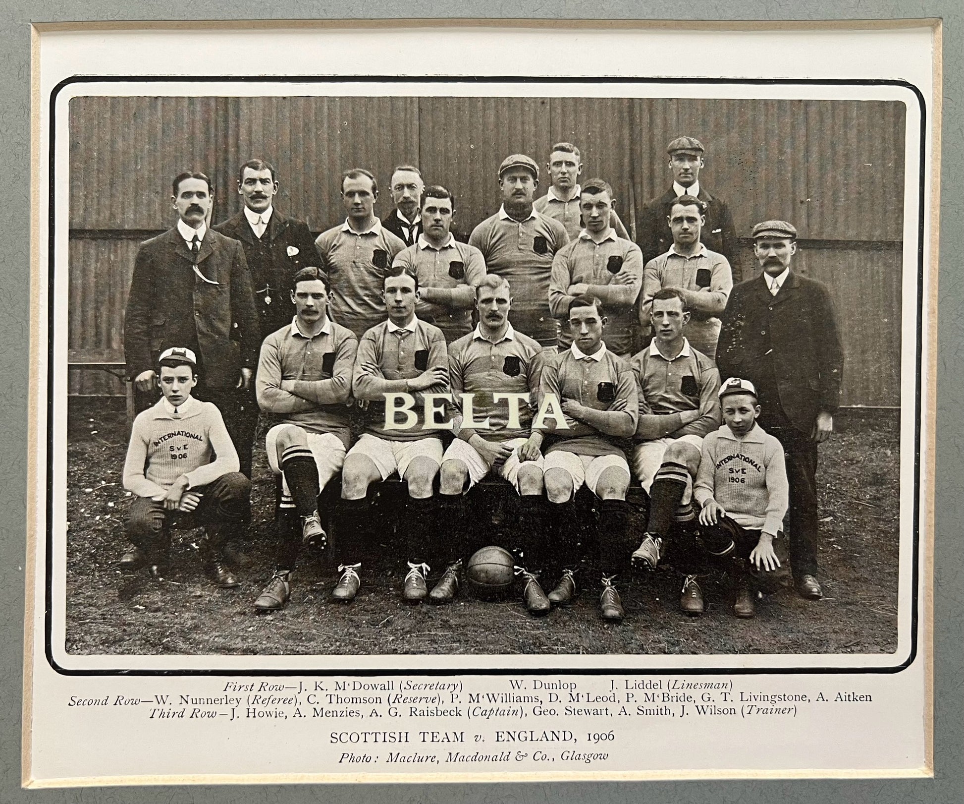 Scotland football soccer team vs England 1906