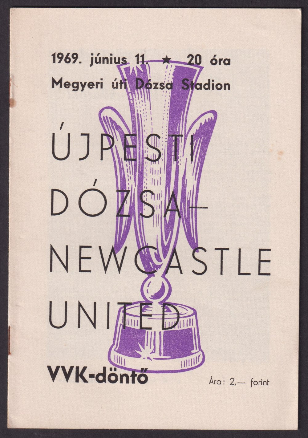 1969 Fairs Cup Final Away Programme Newcastle United NUFC 