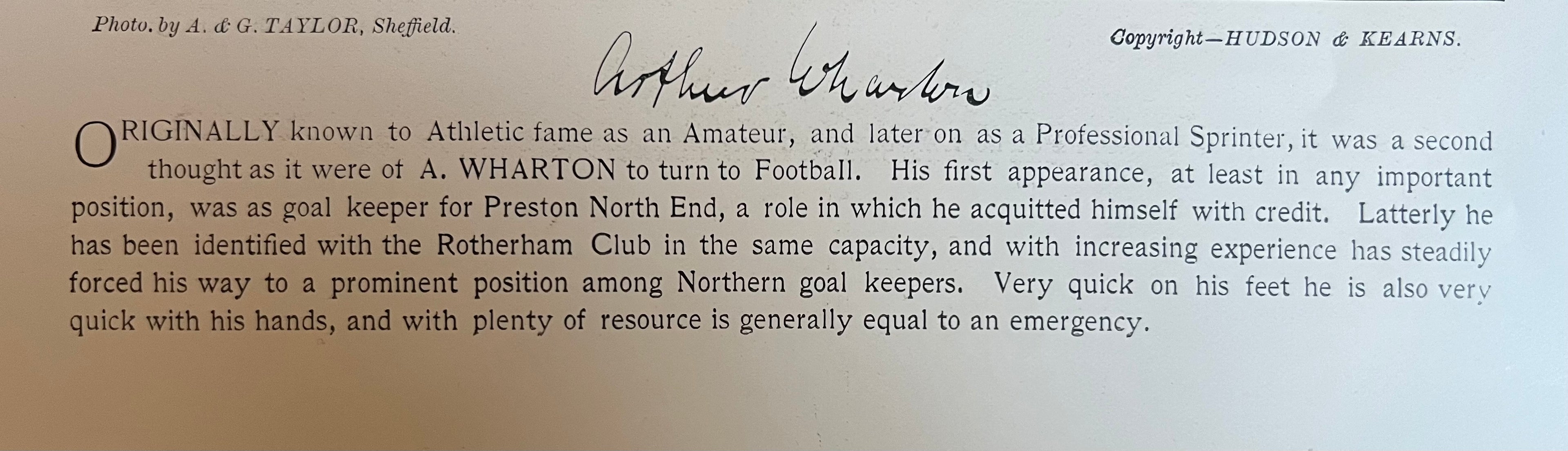 1895 - 1896 | Arhur Wharton | Original Print | Famous Footballers