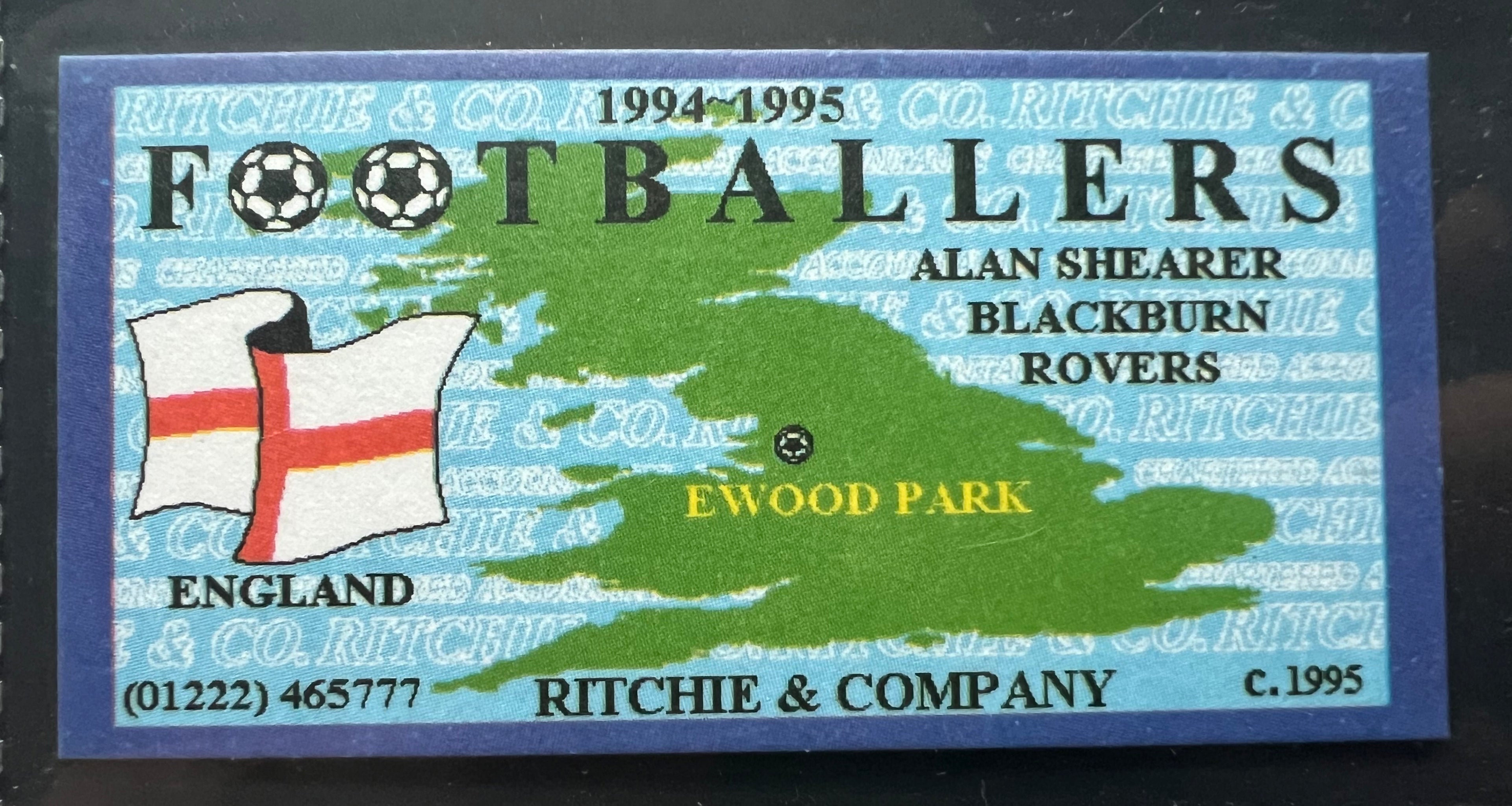 1995 | Ritchie & Company | Footballers | Rare Full 20 Card Set inc Alan Shearer, Klinsmann, Quinn