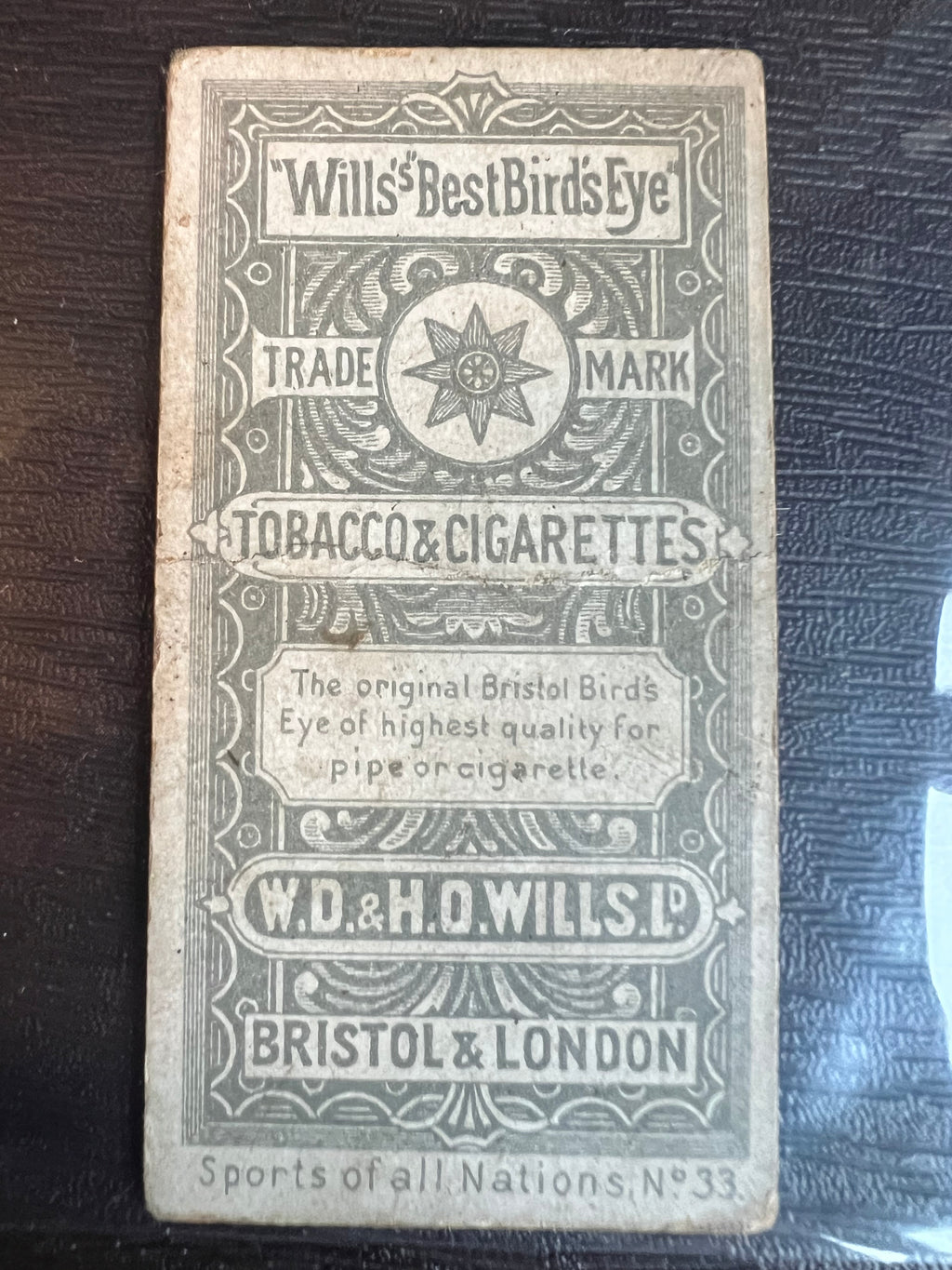 1900 | W.D. & H.O. WILLS | SPORTS OF ALL NATIONS | AMERICA | BASEBALL #33