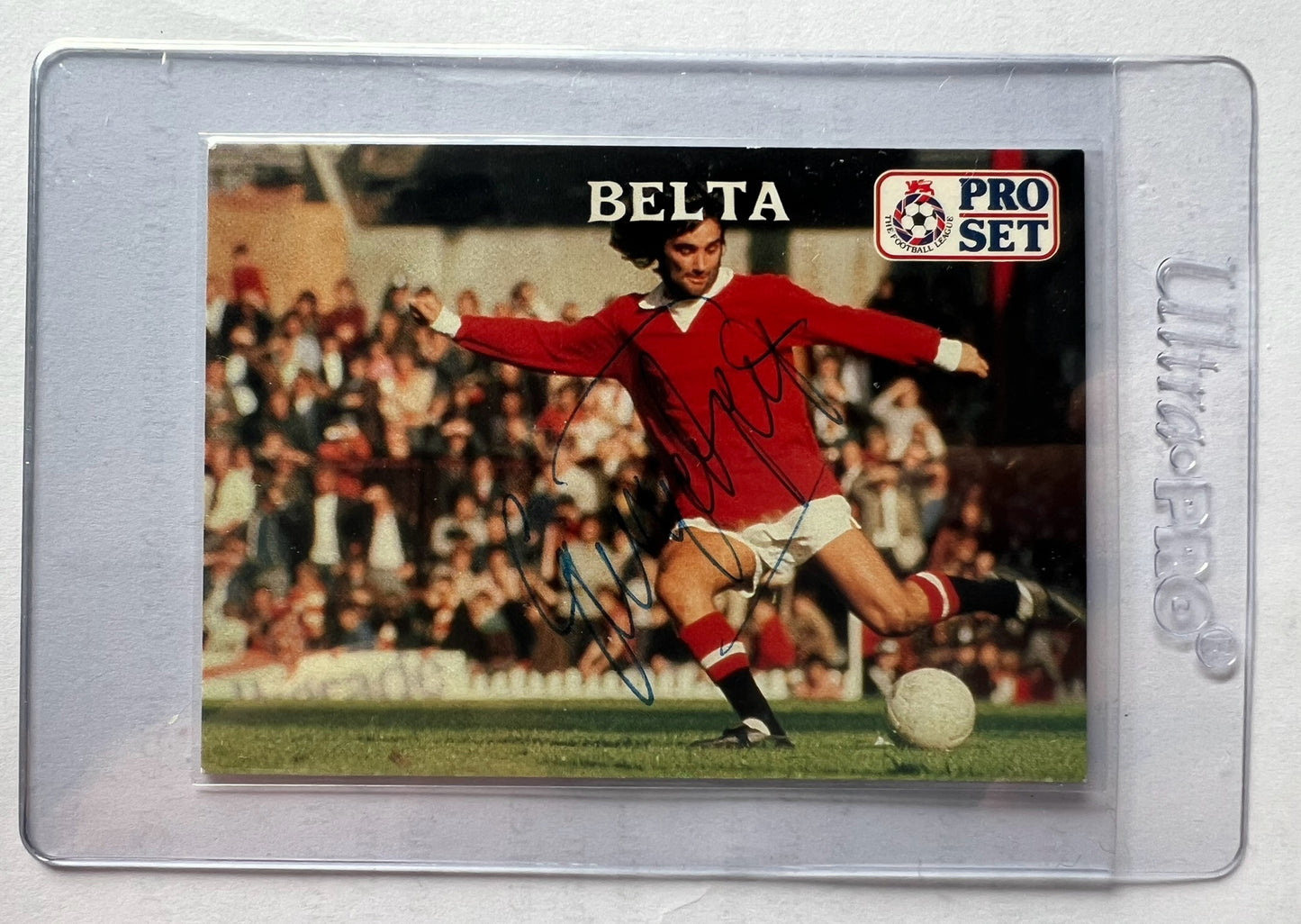 1991 | George Best | Manchester United | AUTOGRAPHED with COA | Pro Set | English League Football Soccer