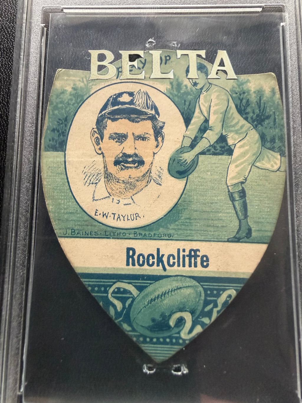 1895 | J Baines | “Prize Jersey” Rugby Shield Card | E.W. “Little Billie” Taylor | Rockcliff - Rockcliffe RFC