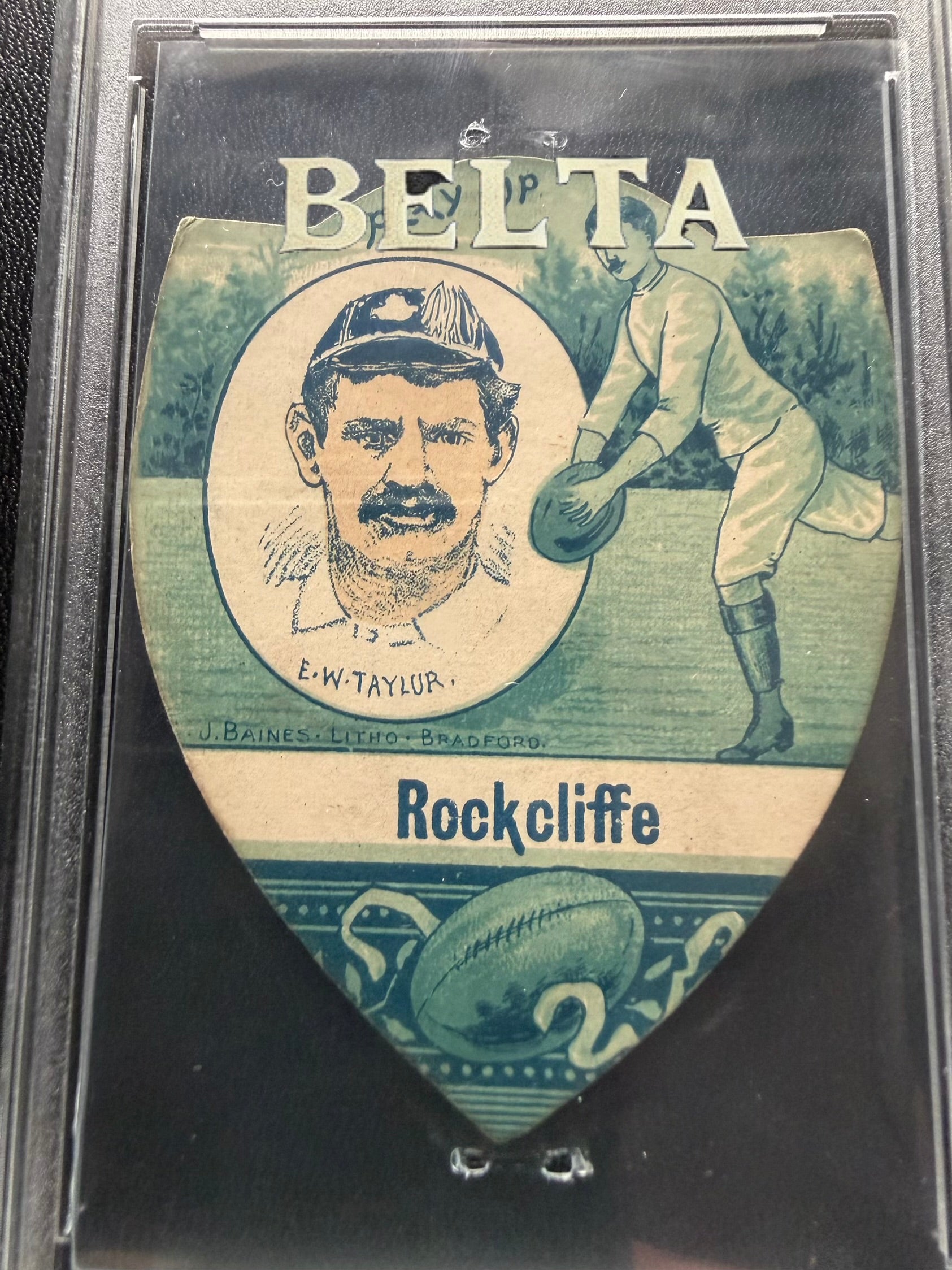 1895 | J Baines | “Prize Jersey” Rugby Shield Card | E.W. “Little Billie” Taylor | Rockcliff - Rockcliffe RFC