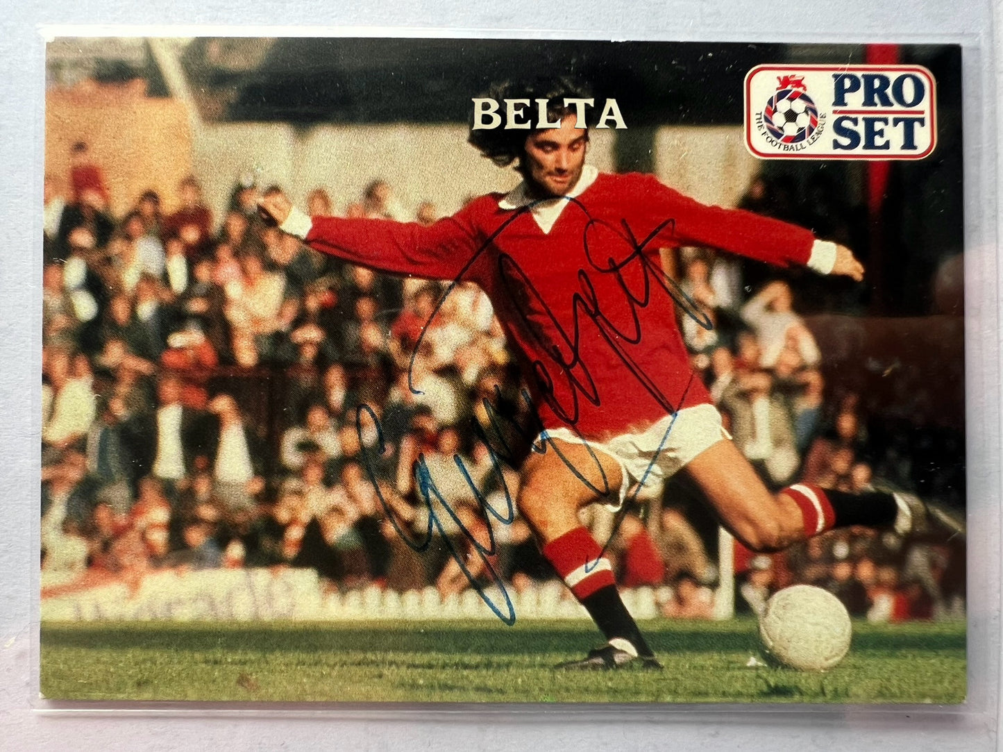 George Best Signed Football Card