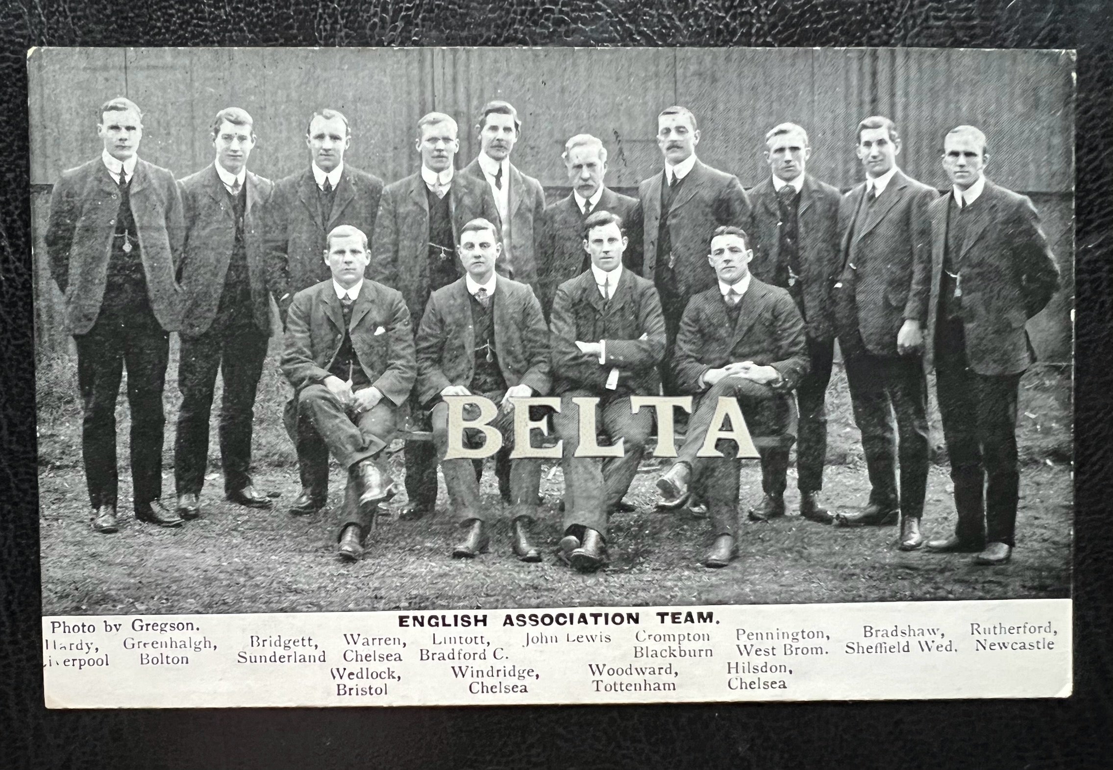 1908 | England Football Soccer Team | Jock Rutherford Vivian Woodward | Original Photo Postcard