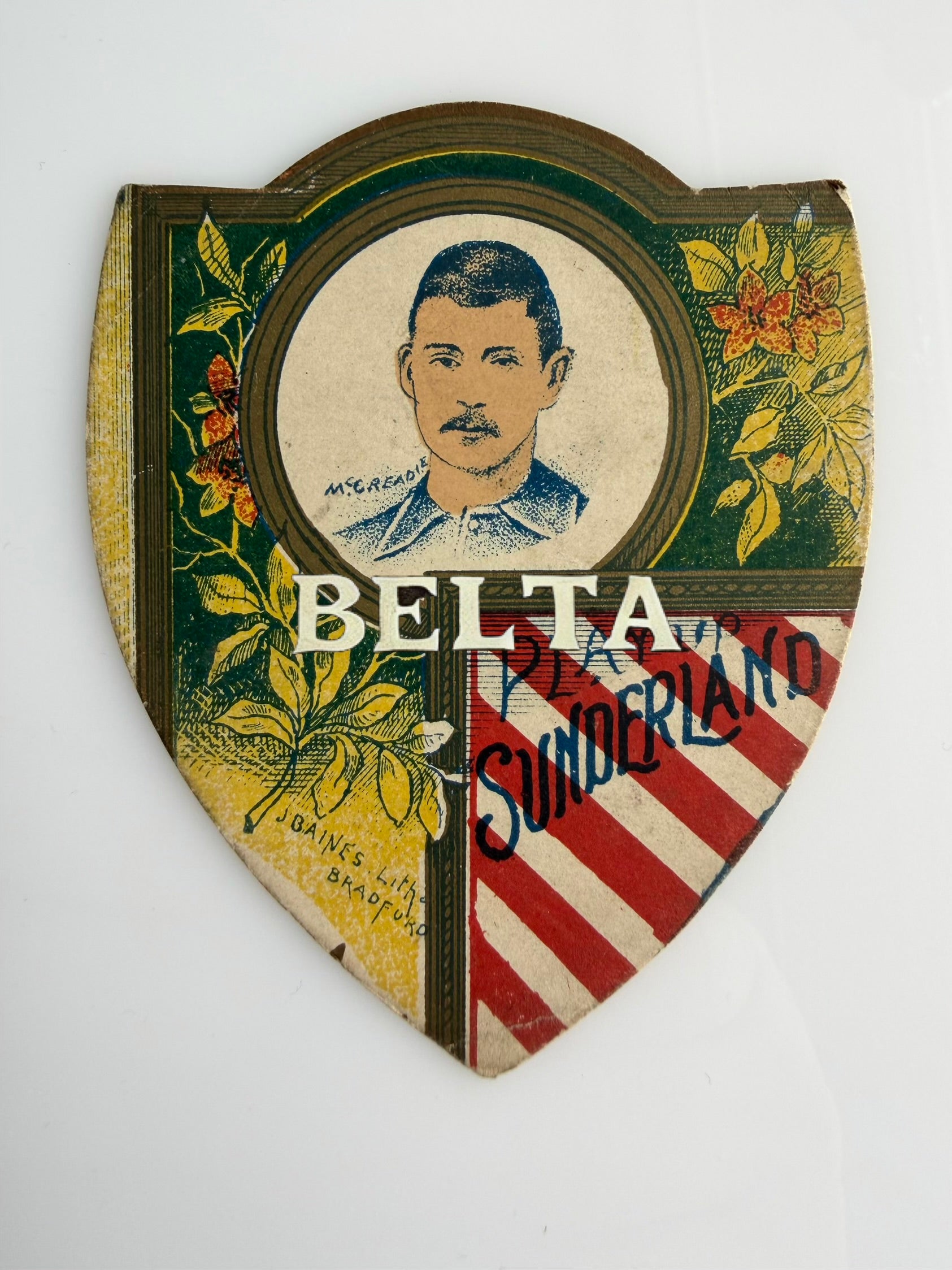 1895 | J. BAINES | SUNDERLAND AFC | ANDREW McCREADIE | SCOTLAND INTERNATIONAL | EARLIEST SUNDERLAND PLAYER CARD