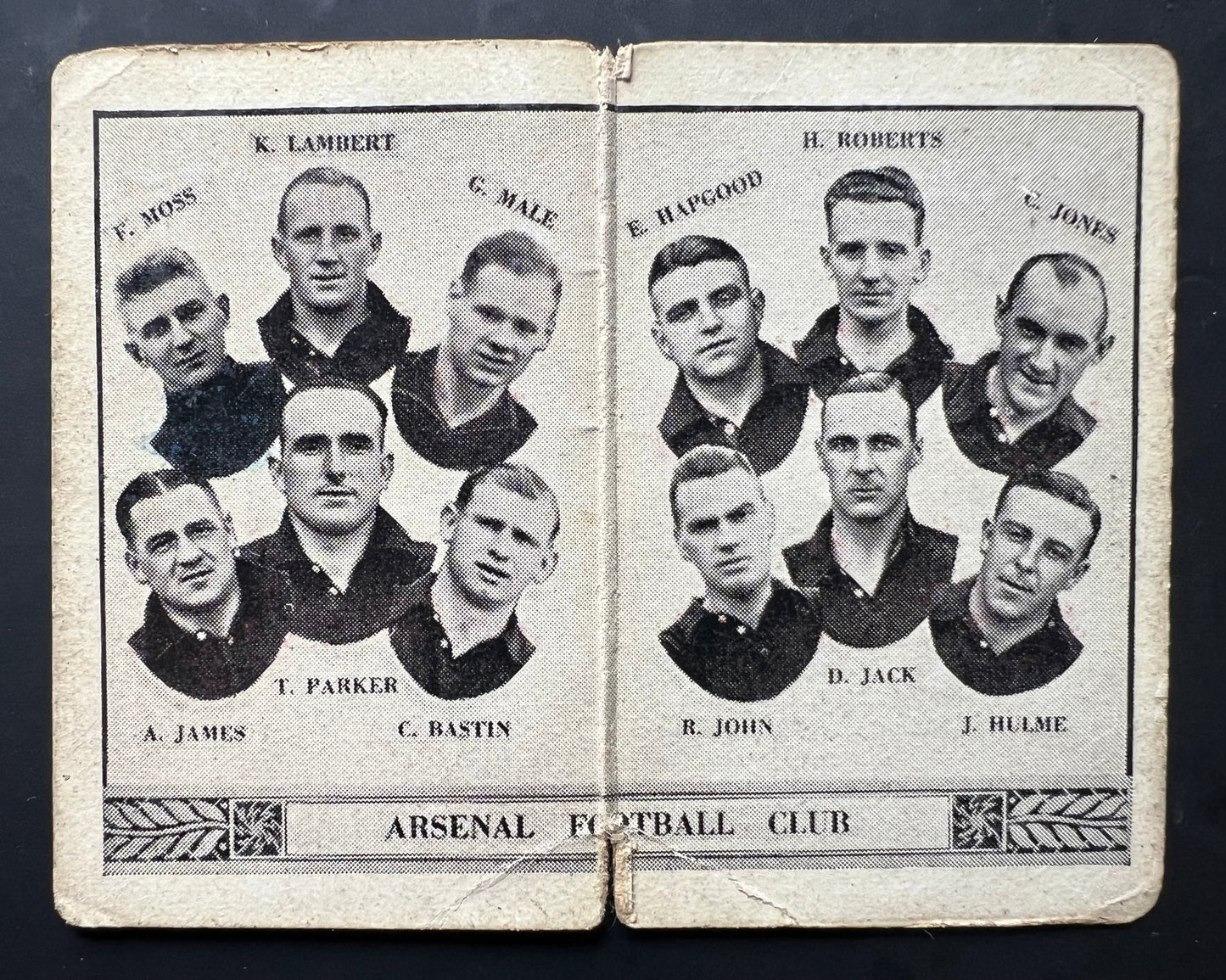 1933 | Arsenal FC (2) | Barratt & Co | English Teams Div 1 | Football / Soccer Team Folder Card