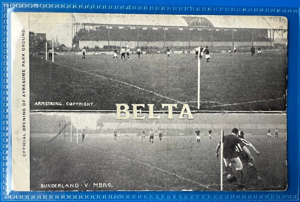 1903 Football postcard Middlesbrough Vs Sunderland | Opening Of Ayresome park