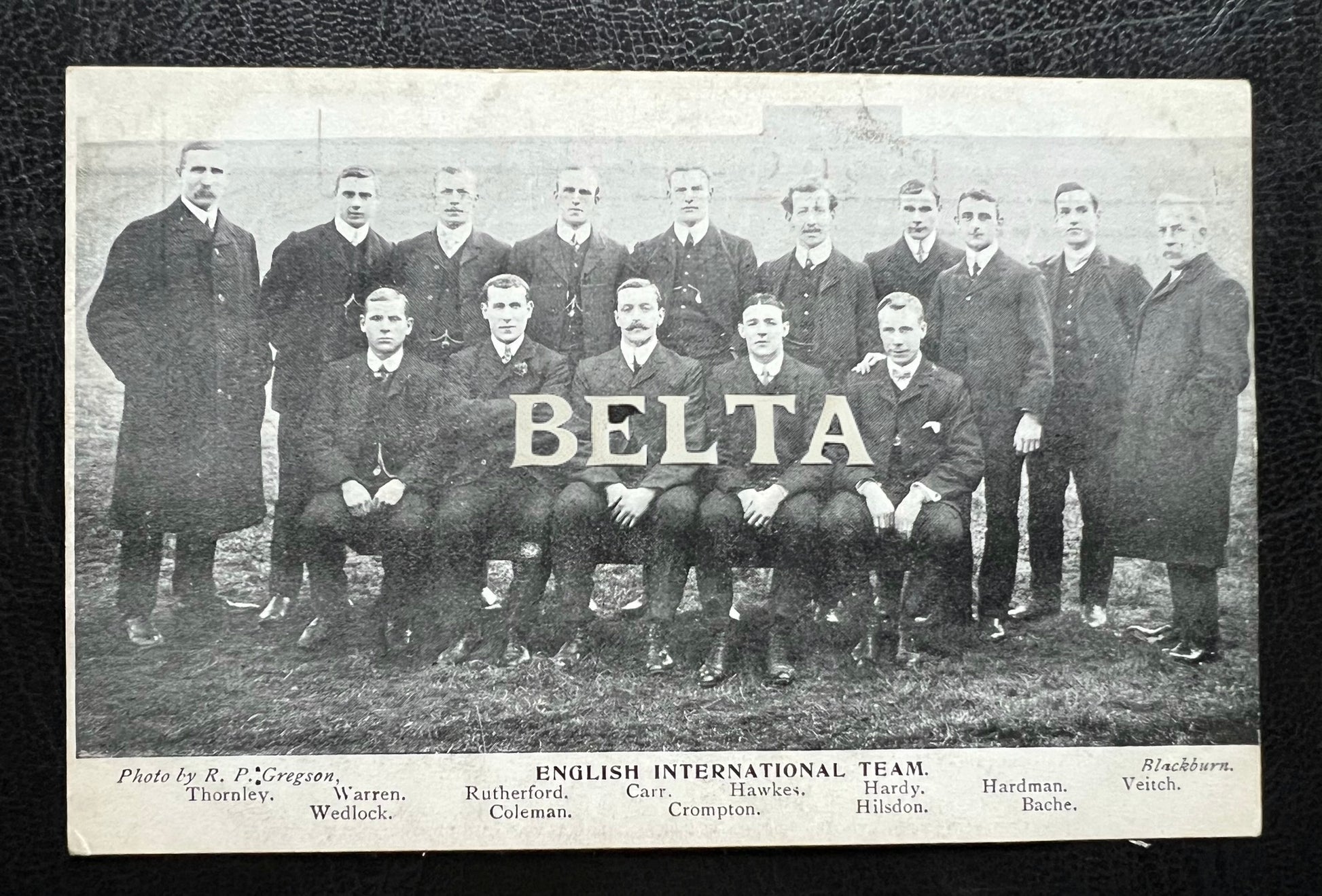 1907 England Football Soccer Team Photo Postcard