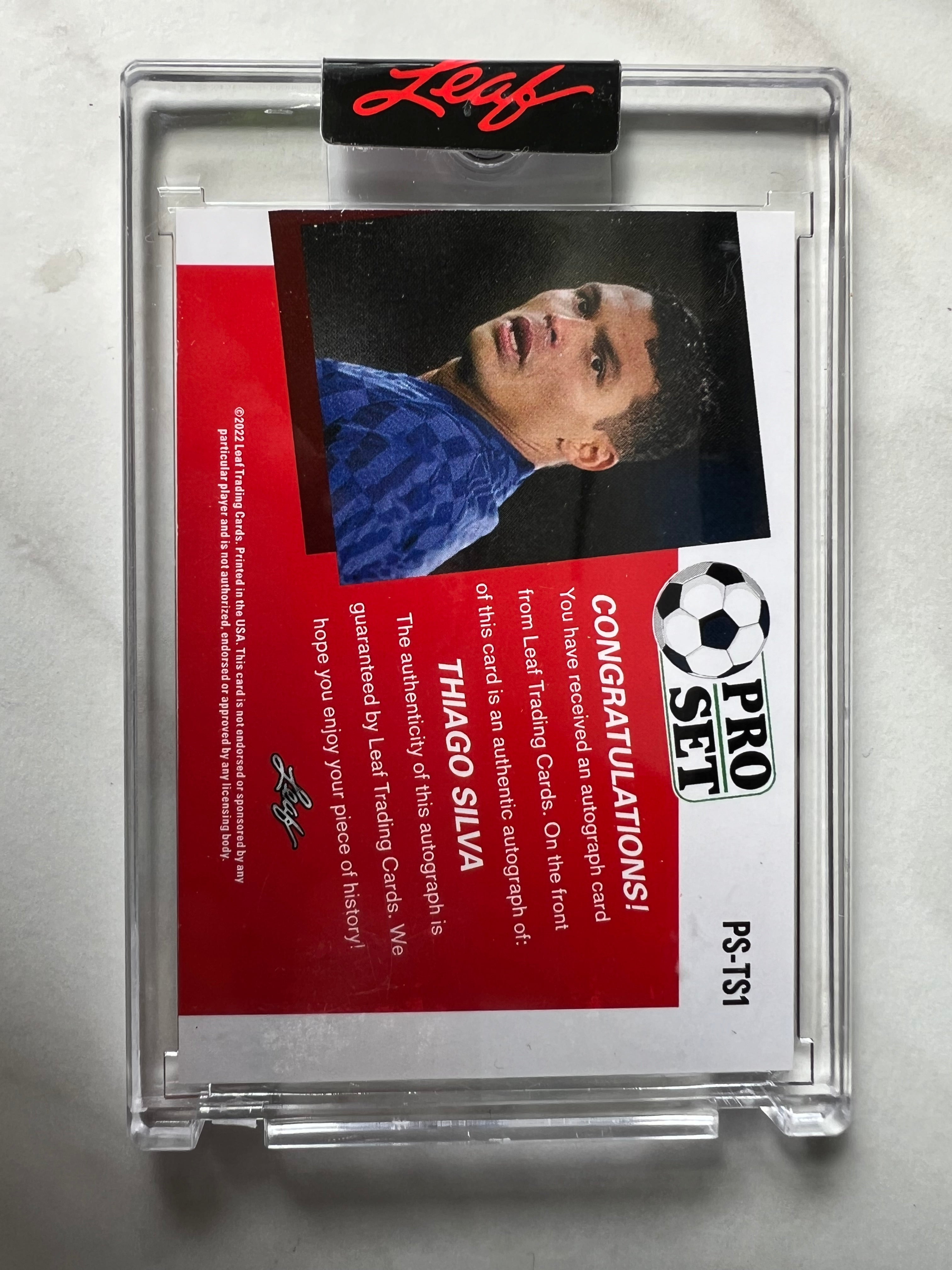 2022 | Thiago Silva | PSG Chelsea | Leaf Pro Set | Autograph Soccer Card | PS-TS1