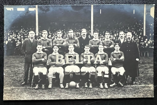 1910 | Scotland Football Soccer Team | Quinn, Higgins, Templeton | Original Photo Postcard