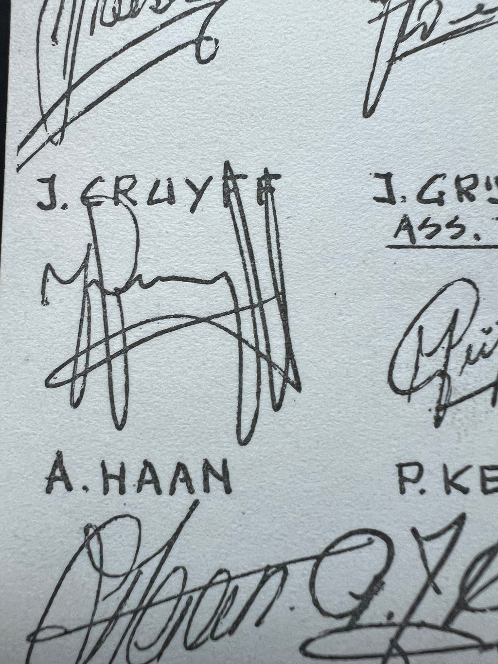 1970 - 1971 | J Cruyff | Ajax Team Photo Postcard with Autograph