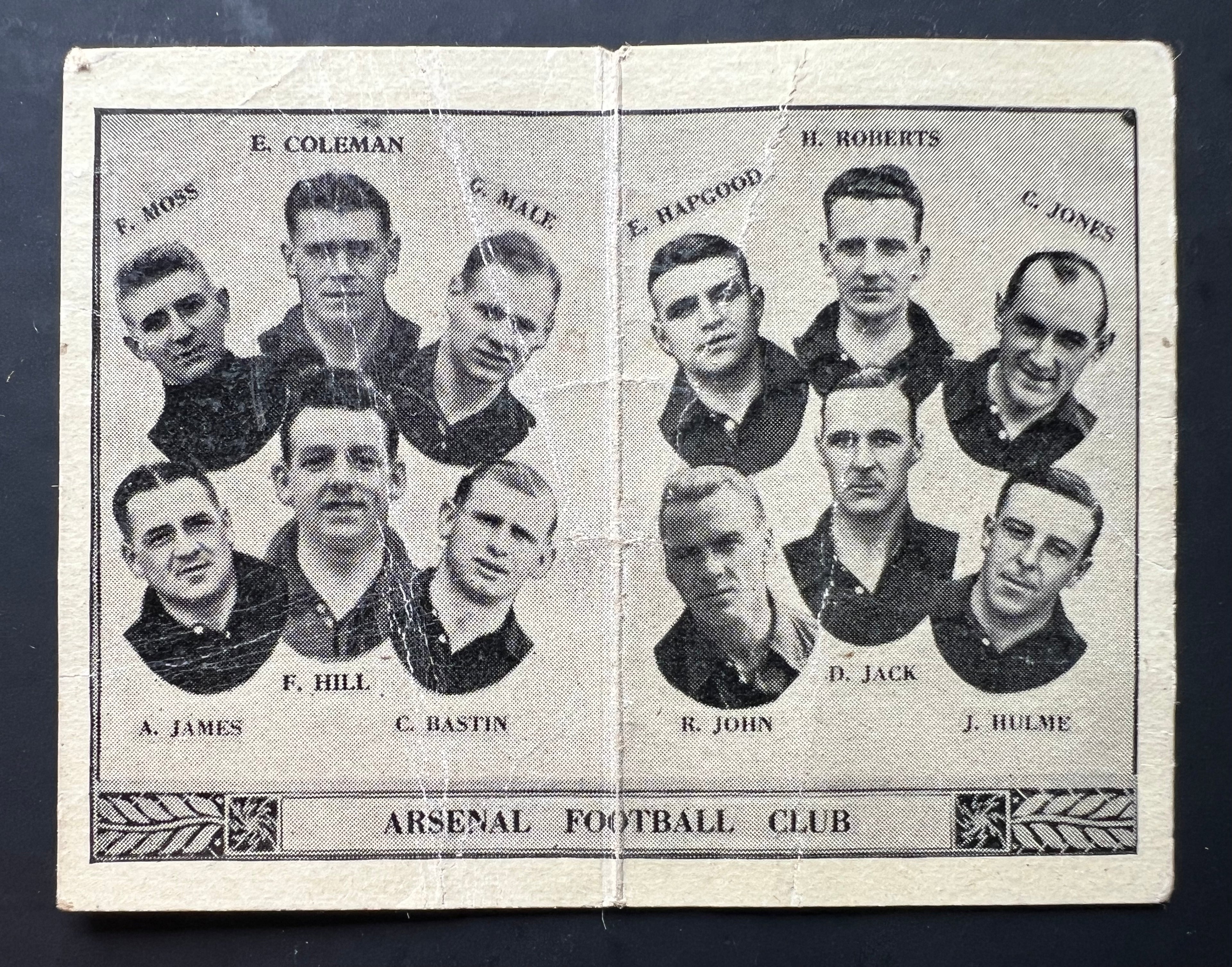 C Bastin Football Card Arsenal Barratt Team Folder