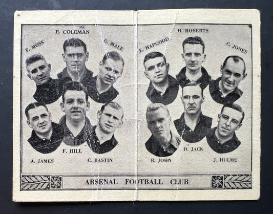 C Bastin Football Card Arsenal Barratt Team Folder