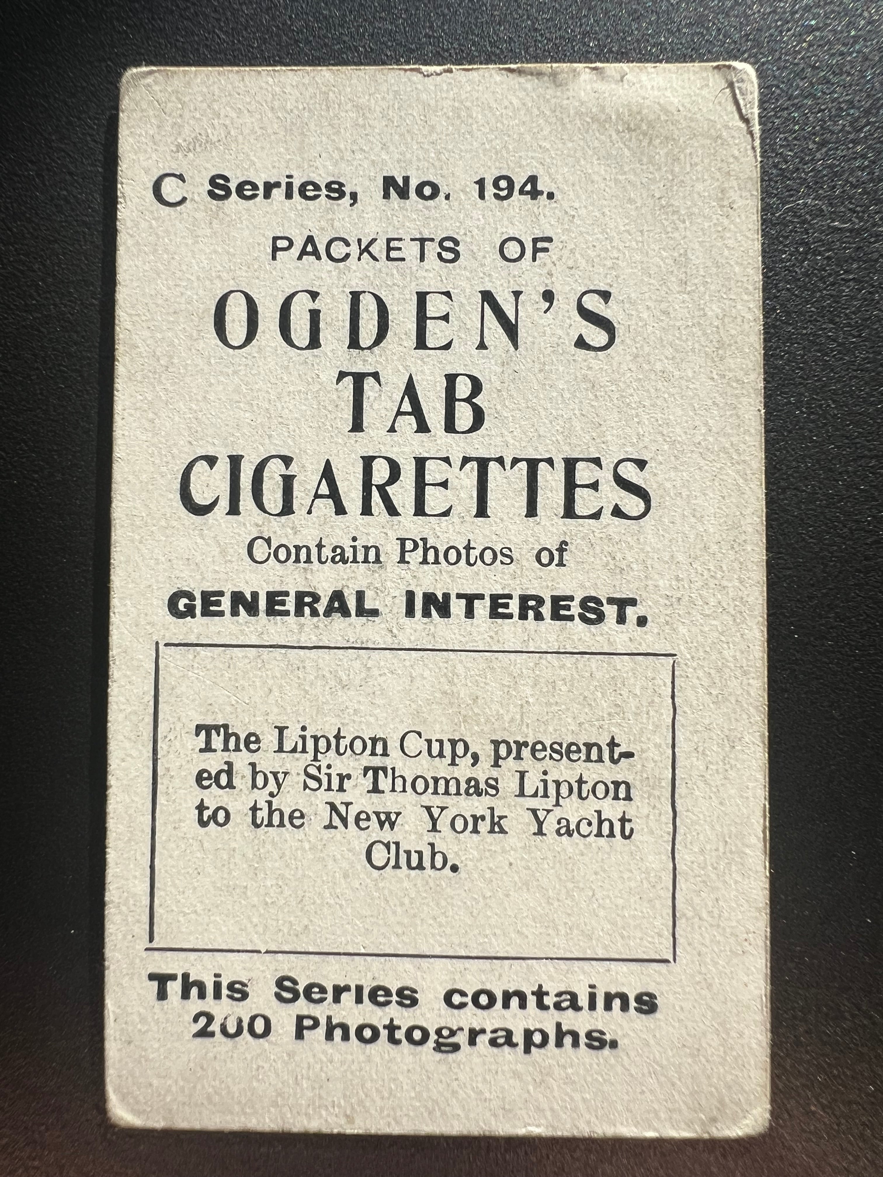 1902 | The Lipton Cup | Ogden’s General Interest | C Series