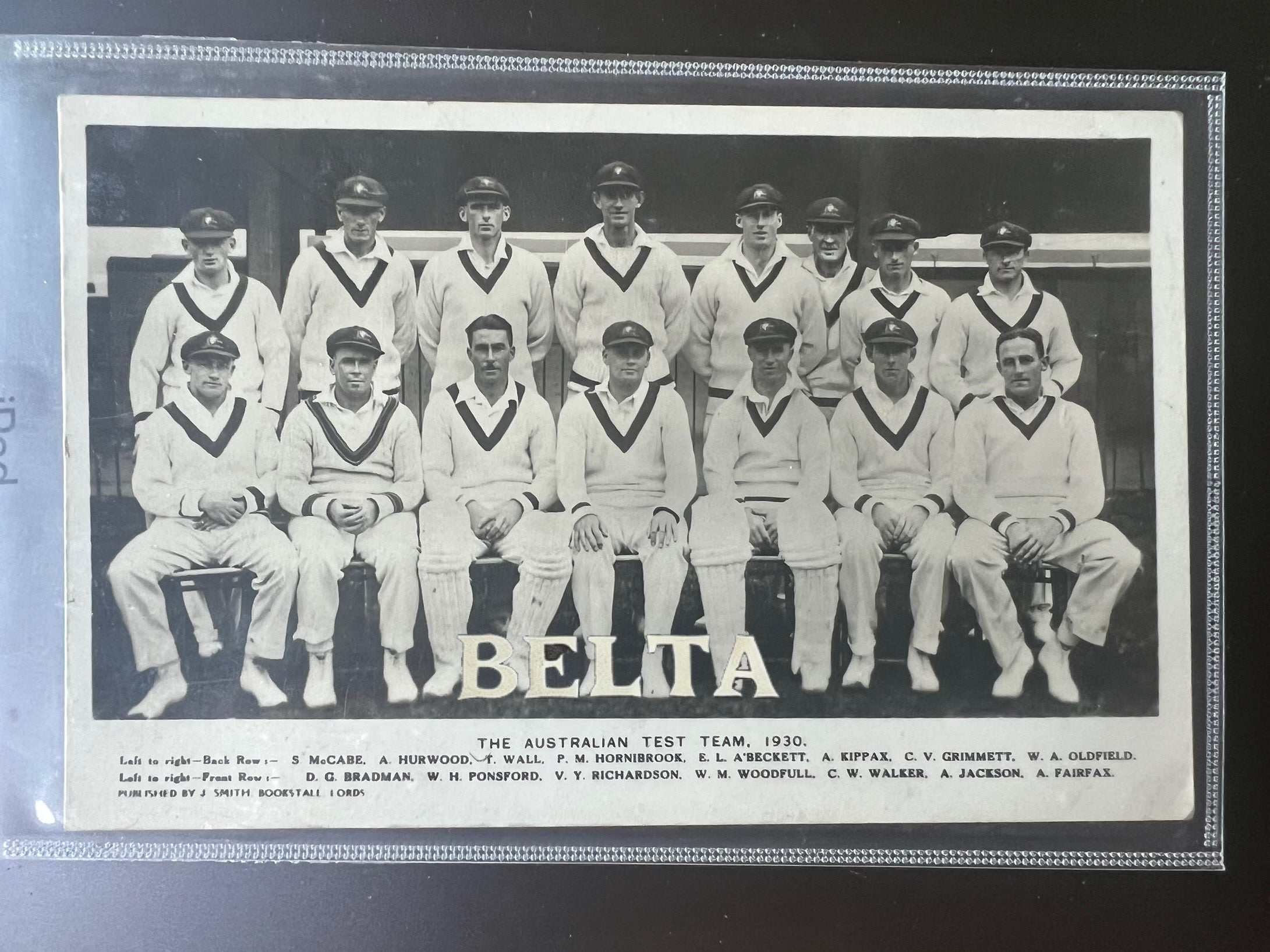 1930 | Australian Test Cricket Team Postcard | Don Bradman Era