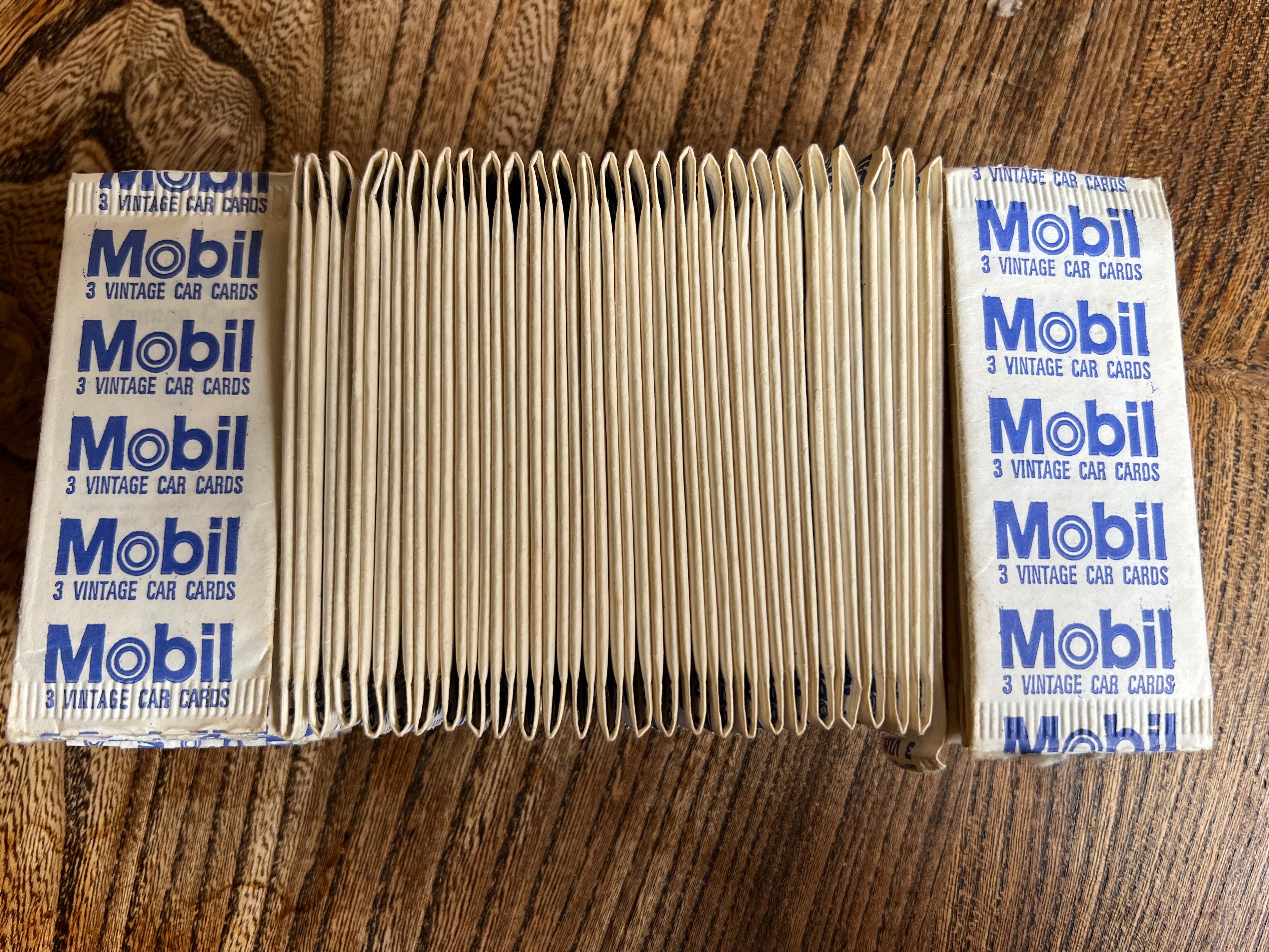 1966 | Mobil Oil Vintage Car Series | Trade Cards | 75 unopened packets (225 cards)