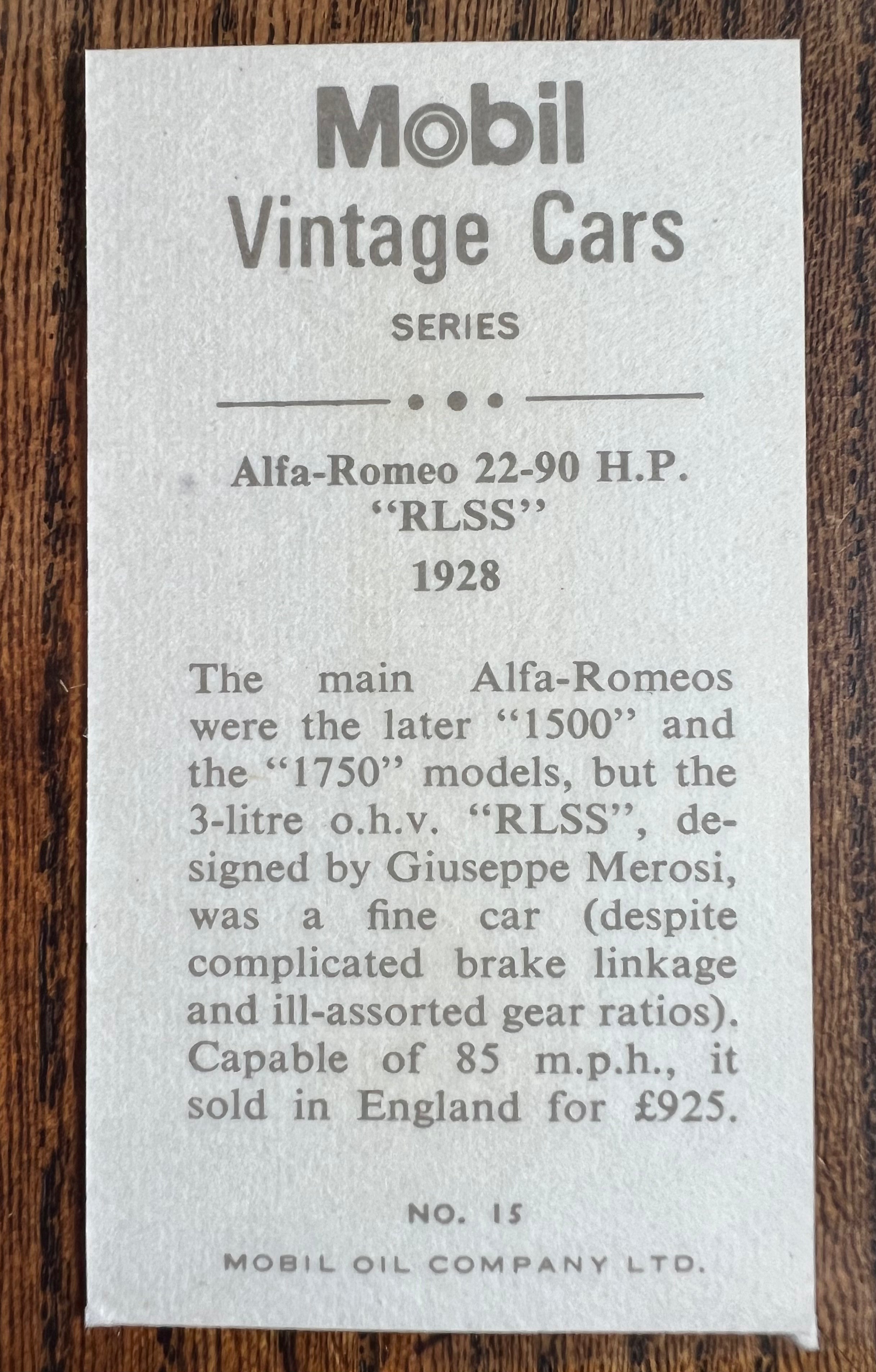 1966 | Mobil Oil Vintage Car Series | Trade Cards | 75 unopened packets (225 cards)