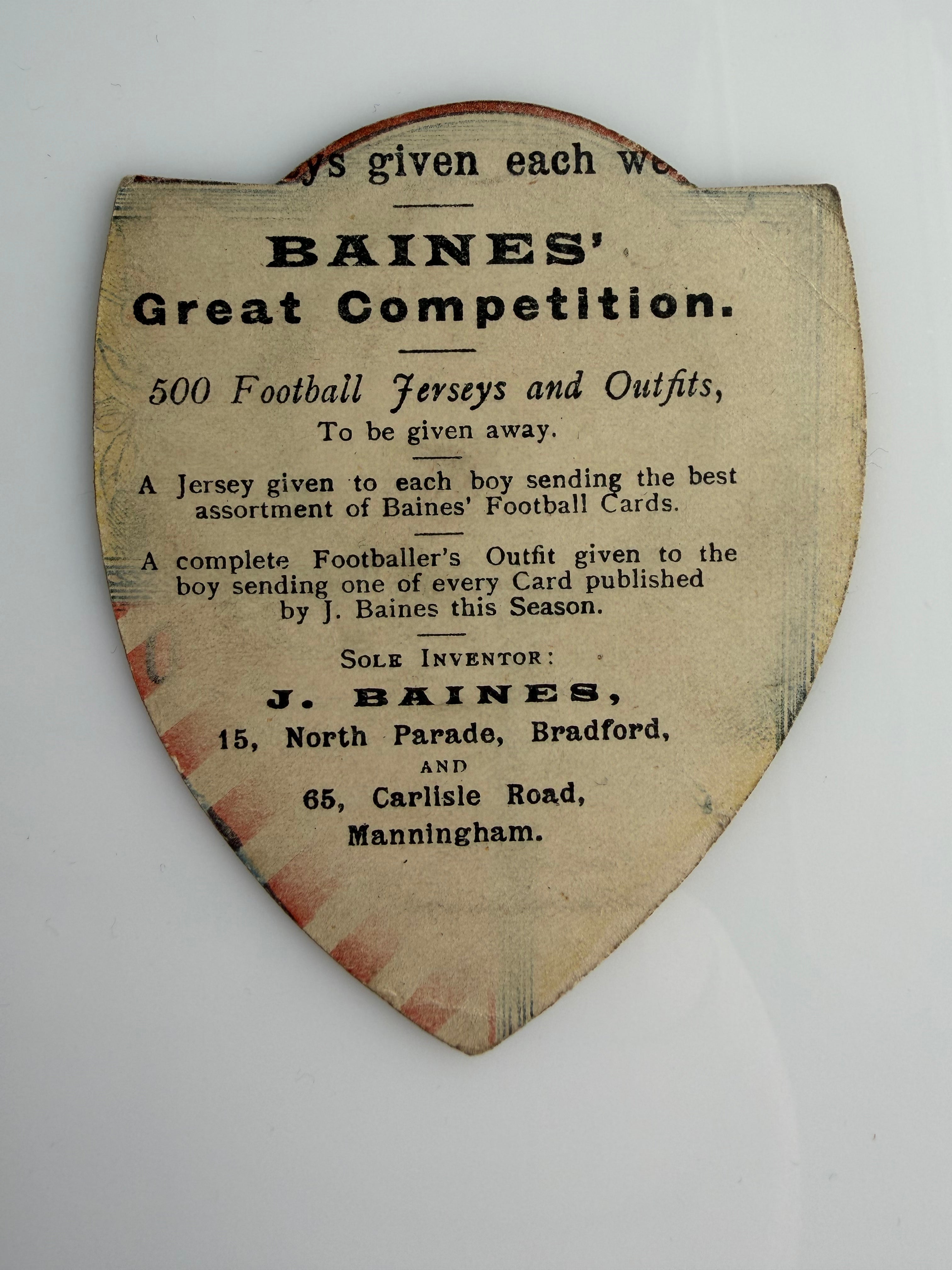 1895 | J. BAINES | SUNDERLAND AFC | ANDREW McCREADIE | SCOTLAND INTERNATIONAL | EARLIEST SUNDERLAND PLAYER CARD
