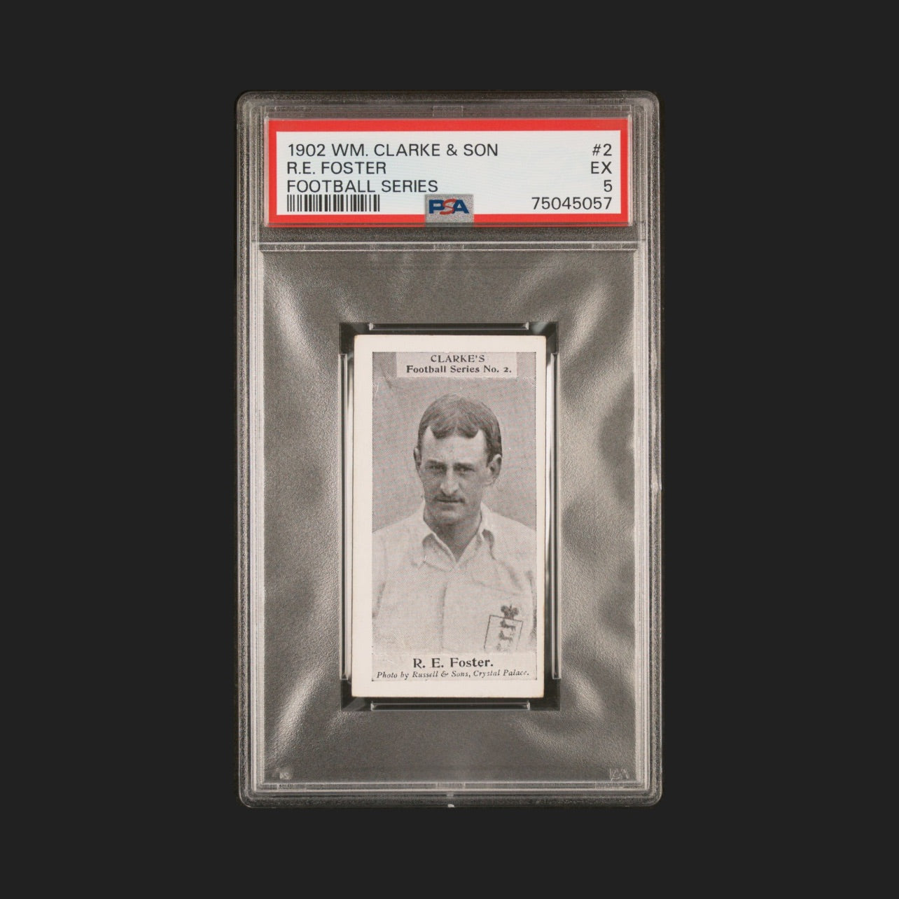 1902 | R.E. Tip Foster #2 | WM Clarke & Son | Football Series | PSA 5 1/1