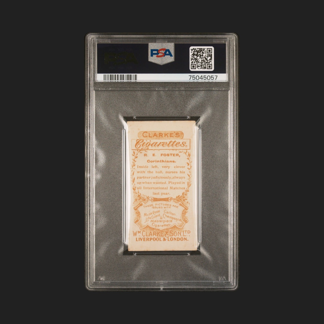 1902 | R.E. Tip Foster #2 | WM Clarke & Son | Football Series | PSA 5 1/1