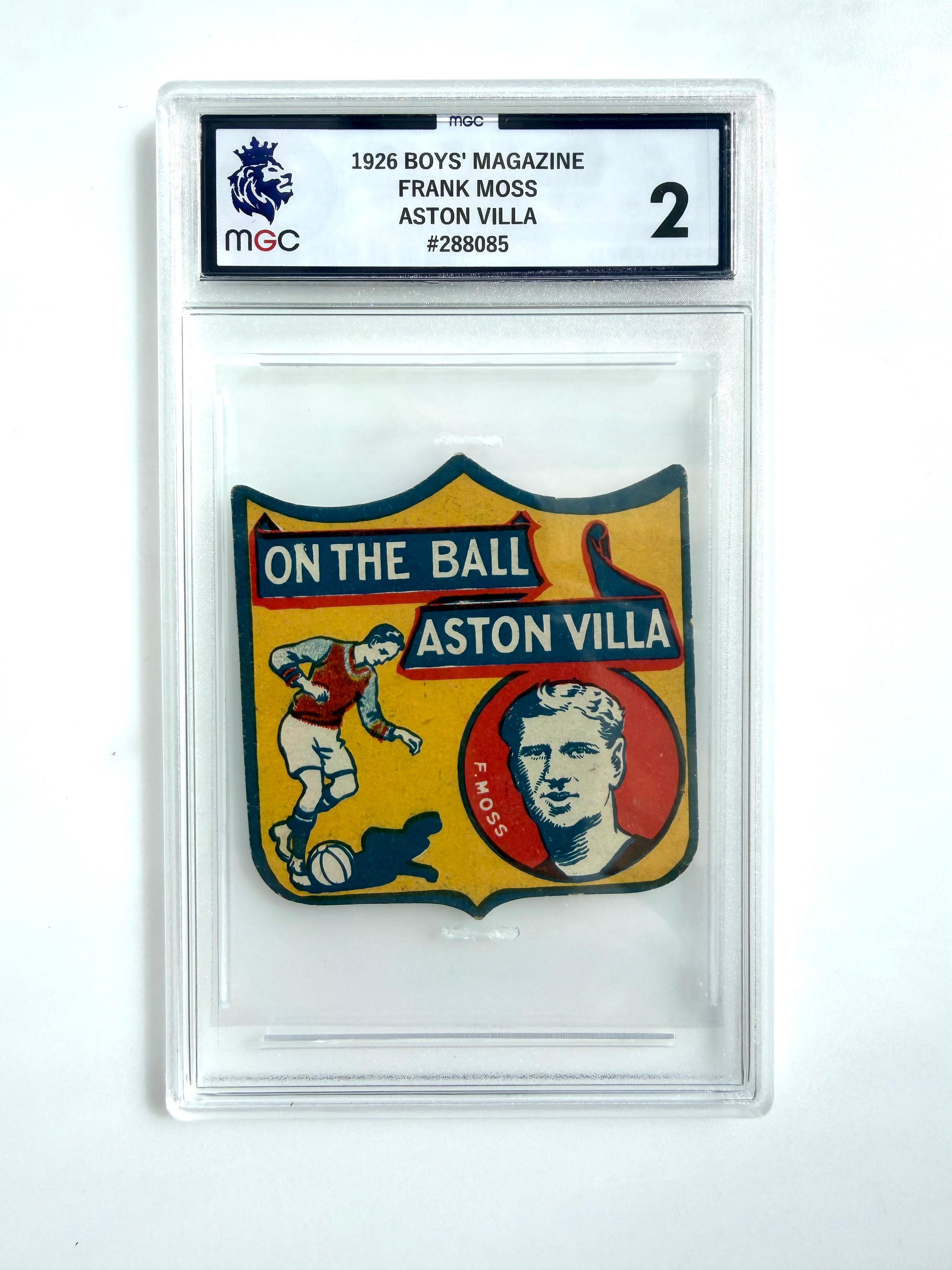 1926 - 1927  | F Moss | Aston Villa FC | Boys' Magazine
| Famous Footer Clubs | Baines style football trade card | Graded MGC 2